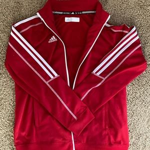 Adidas red track suit jacket